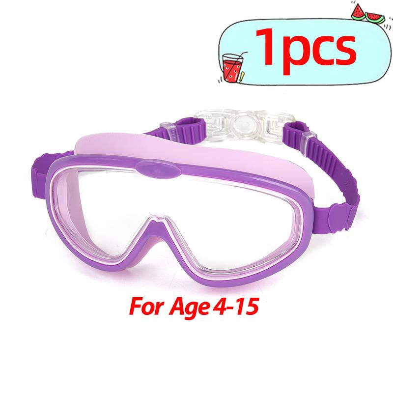 1 Pack Children'S Swimming Goggles 4-15 Years Anti-Fog UV Wide Field of View Waterproof Leak Proof Boys and Girls Swimming Goggles