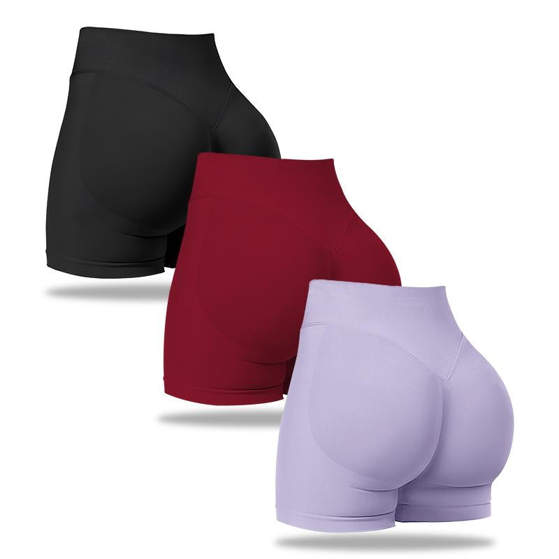 Nvwa-Women'S 6 Piece Workout Shorts Seamless High Waist Butt Liftings Exercise Athletic Fitnesswomen Workout Gym Impact Shorts Hidden Scrunch Butt Lifting Seamless Shorts Training Gymnastics