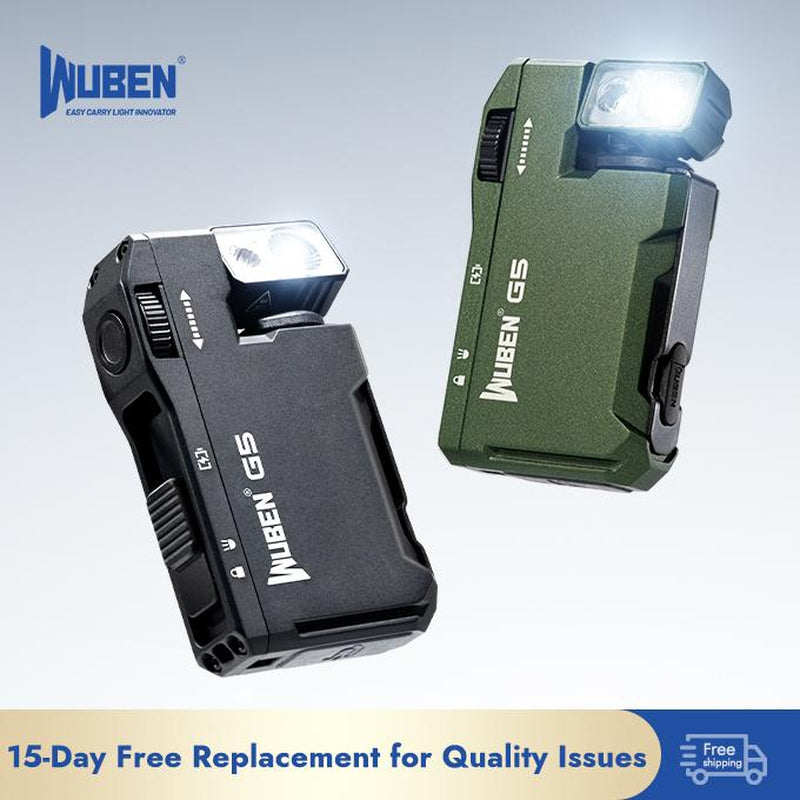 WUBEN G5 Premium Rotatable RGB Mini Pocket Flashlight, 400 Lumens, USB-C Rechargeable, Magnetic Clip, Ideal for Work, Travel, and Gear Bags, Dealsforyoudays