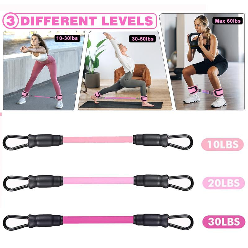 Ankle Resistance Bands, Ankle Bands for Working Out with Cuffs, Resistance Bands for Leg Butt Training Workout Equipment for Kickbacks Hip Gluteus Training Exercises, Ankle Straps with Exercise Bands Resistant Bands Fitness Ankle Resistance Outdoorfun
