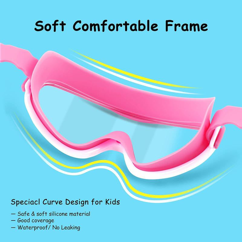 1 Pack Children'S Swimming Goggles 4-15 Years Anti-Fog UV Wide Field of View Waterproof Leak Proof Boys and Girls Swimming Goggles