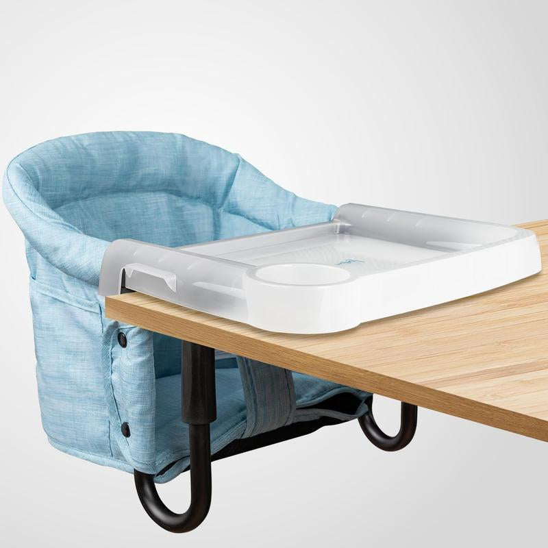 Portable Hook-On High Chair for Babies 6-36M Foldable Travel Booster Seat W/ Carry Bag | Grey/Khaki/Rose Red