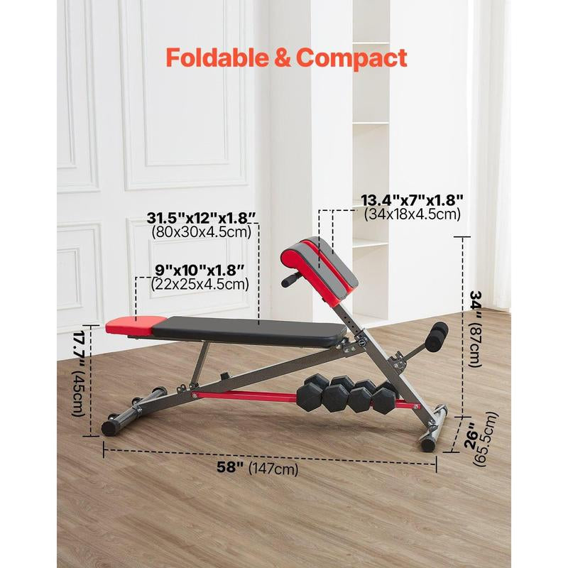 VEVOR Roman Chair Back Extension Hyperextension Bench Multi-Function Adjustable Gym