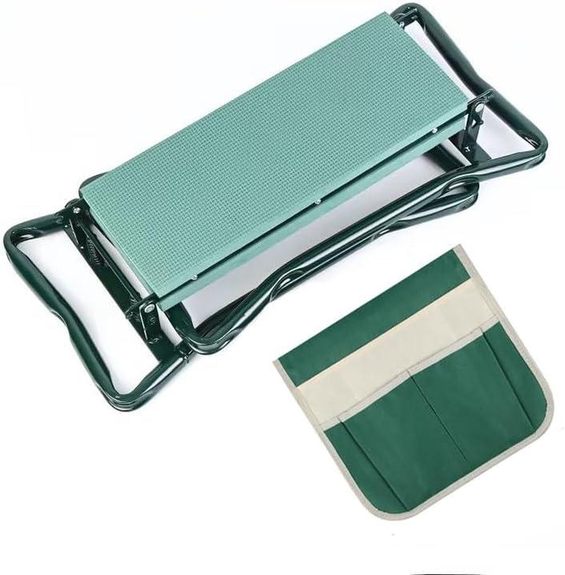 Upgraded Bench Kneeler and Seat with Thicken & Widen Soft Kneeling Pad, Garden Heavy Duty Foldable Gardener Stool with 1 Tool Pouches