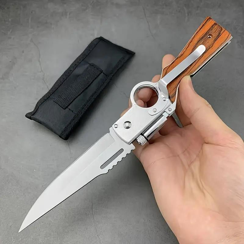 AK47 Pocket Folding Knife, 5C13Mov Stainless Steel,Security Lock,Men'S Gift,Suitable for Camping,Hunting,Outdoor Survival,Emergency Situations and EDC Tactical Tools.