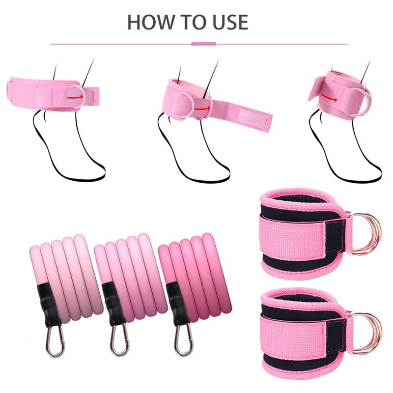 Ankle Resistance Bands, Ankle Bands for Working Out with Cuffs, Resistance Bands for Leg Butt Training Workout Equipment for Kickbacks Hip Gluteus Training Exercises, Ankle Straps with Exercise Bands Resistant Bands Fitness Ankle Resistance Outdoorfun