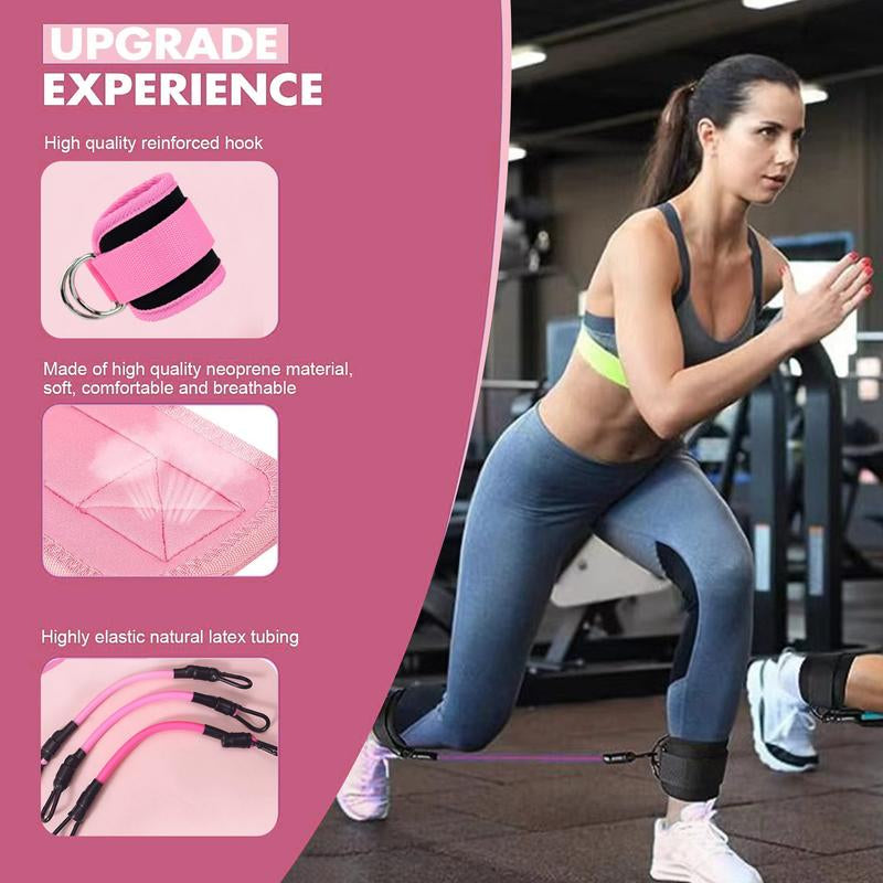 Ankle Resistance Bands, Ankle Bands for Working Out with Cuffs, Resistance Bands for Leg Butt Training Workout Equipment for Kickbacks Hip Gluteus Training Exercises, Ankle Straps with Exercise Bands Resistant Bands Fitness Ankle Resistance Outdoorfun