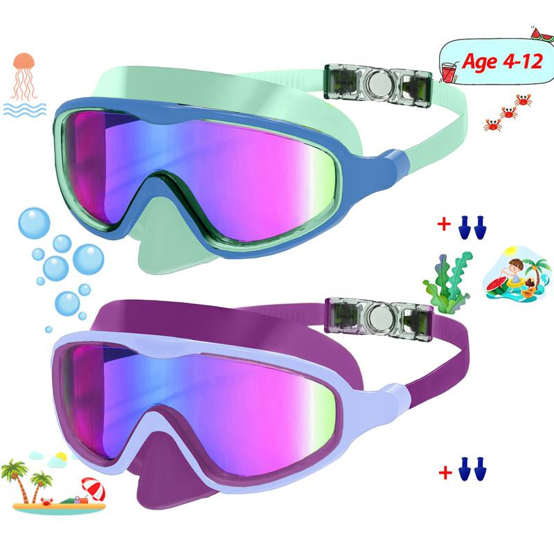 1 Pack Children'S Swimming Goggles 4-15 Years Anti-Fog UV Wide Field of View Waterproof Leak Proof Boys and Girls Swimming Goggles