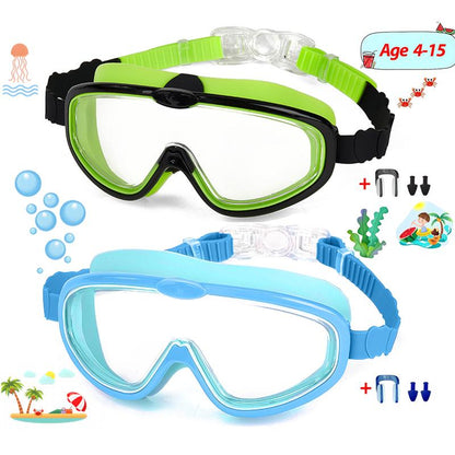 1 Pack Children'S Swimming Goggles 4-15 Years Anti-Fog UV Wide Field of View Waterproof Leak Proof Boys and Girls Swimming Goggles