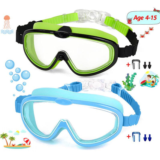 1 Pack Children'S Swimming Goggles 4-15 Years Anti-Fog UV Wide Field of View Waterproof Leak Proof Boys and Girls Swimming Goggles