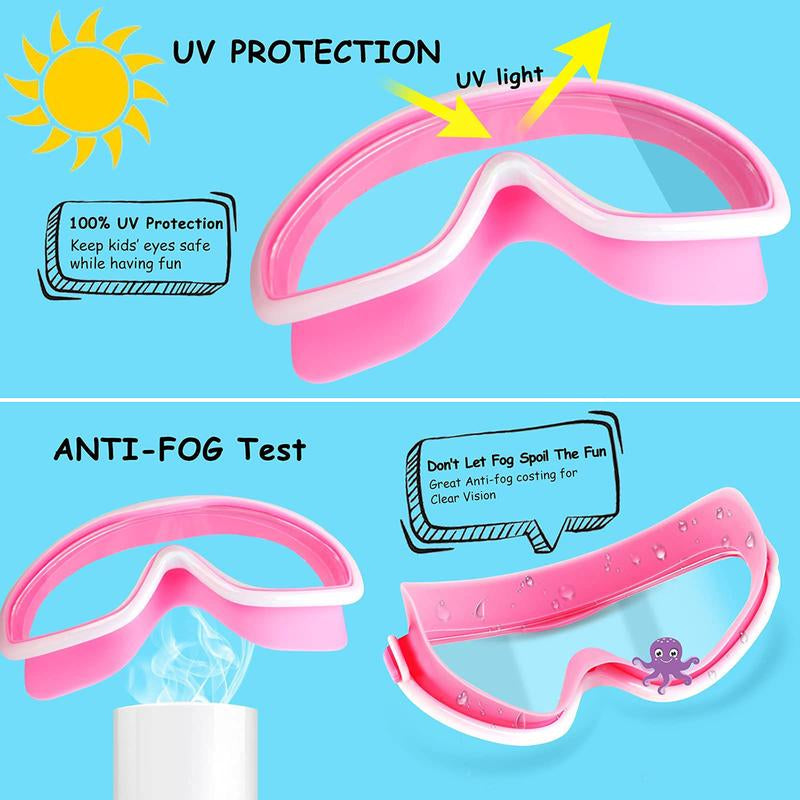 1 Pack Children'S Swimming Goggles 4-15 Years Anti-Fog UV Wide Field of View Waterproof Leak Proof Boys and Girls Swimming Goggles