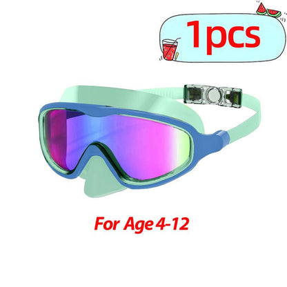 1 Pack Children'S Swimming Goggles 4-15 Years Anti-Fog UV Wide Field of View Waterproof Leak Proof Boys and Girls Swimming Goggles