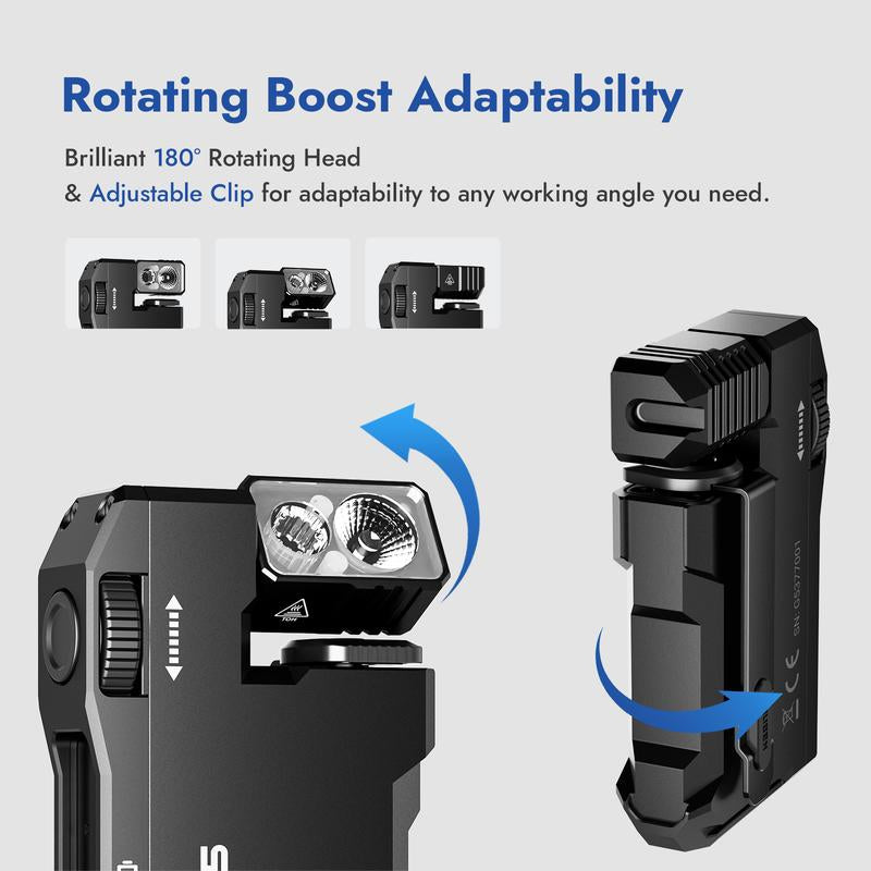 WUBEN G5 Premium Rotatable RGB Mini Pocket Flashlight, 400 Lumens, USB-C Rechargeable, Magnetic Clip, Ideal for Work, Travel, and Gear Bags, Dealsforyoudays