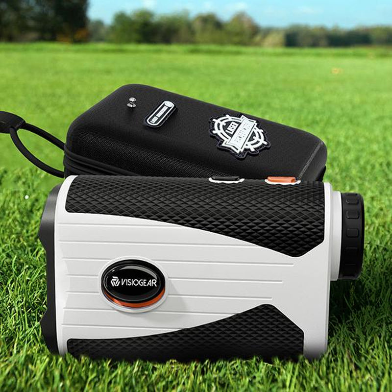 Golf Rangefinder with Slope, 1200 Yards, 7X Magnification, Rechargeable, Flag Lock Vibration, Glow-In-The-Dark, Sturdy Laser for Golfers (White)