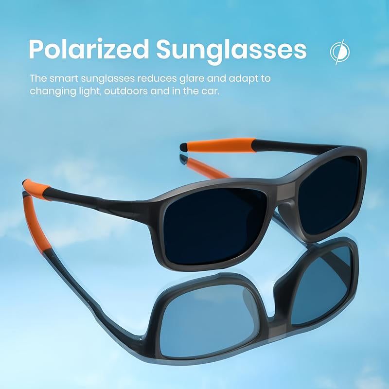 Fast Change 0.1S Photochromic Polarized Sunglasses - Square Unisex Lightweight Outdoor Eyewear with UV Protection & Instant Color Change for Men & Women