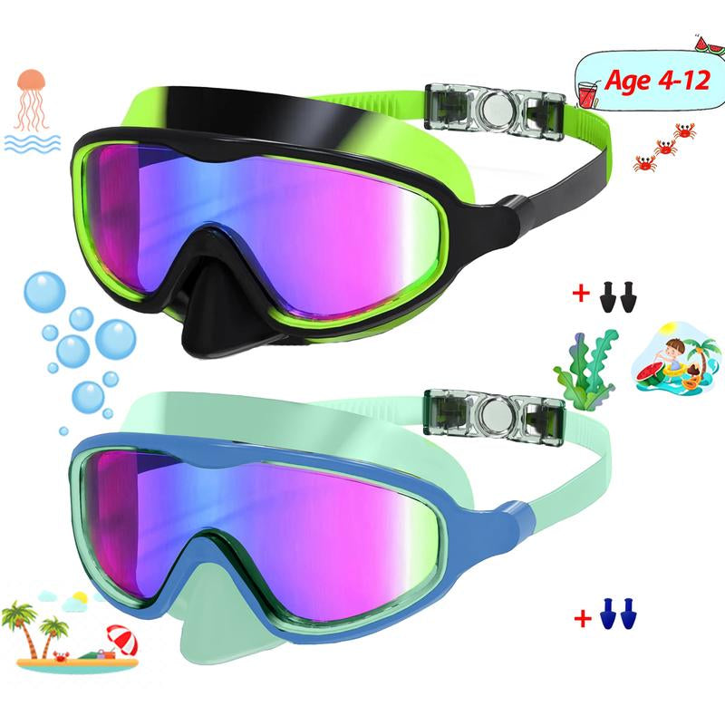 1 Pack Children'S Swimming Goggles 4-15 Years Anti-Fog UV Wide Field of View Waterproof Leak Proof Boys and Girls Swimming Goggles