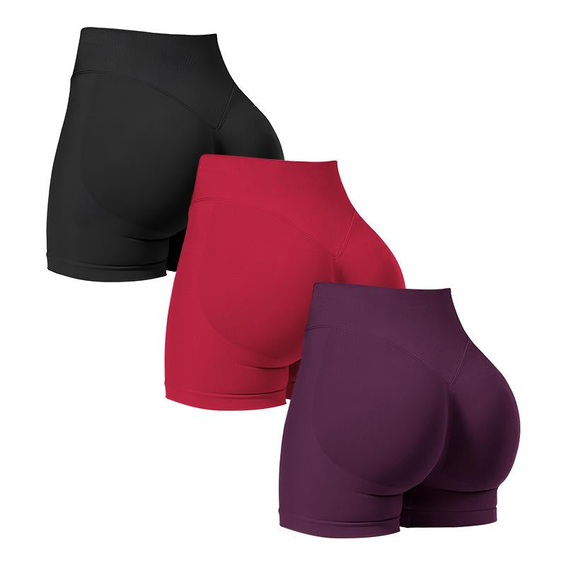 Nvwa-Women'S 6 Piece Workout Shorts Seamless High Waist Butt Liftings Exercise Athletic Fitnesswomen Workout Gym Impact Shorts Hidden Scrunch Butt Lifting Seamless Shorts Training Gymnastics