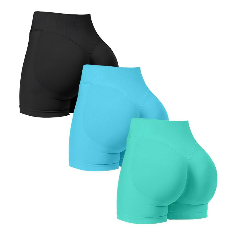 Nvwa-Women'S 6 Piece Workout Shorts Seamless High Waist Butt Liftings Exercise Athletic Fitnesswomen Workout Gym Impact Shorts Hidden Scrunch Butt Lifting Seamless Shorts Training Gymnastics