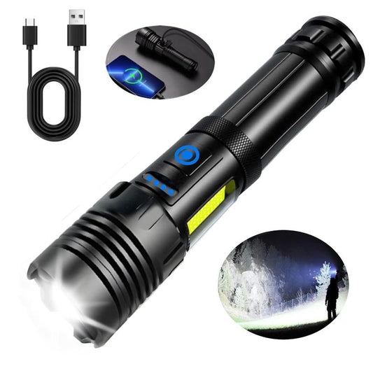 DACUAUCAD 3-In-1 POWER BANK FLASHLIGHT | Super Bright, USB Rechargeable Portable Flashlight with Zoom | Camping, Emergency, Fishing