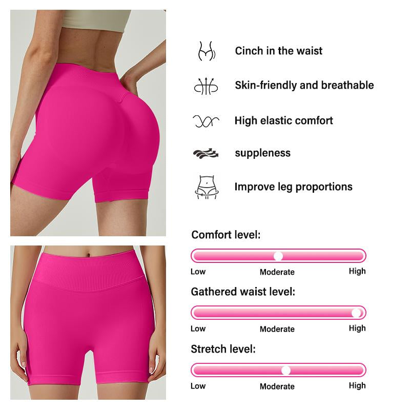Nvwa-Women'S 6 Piece Workout Shorts Seamless High Waist Butt Liftings Exercise Athletic Fitnesswomen Workout Gym Impact Shorts Hidden Scrunch Butt Lifting Seamless Shorts Training Gymnastics