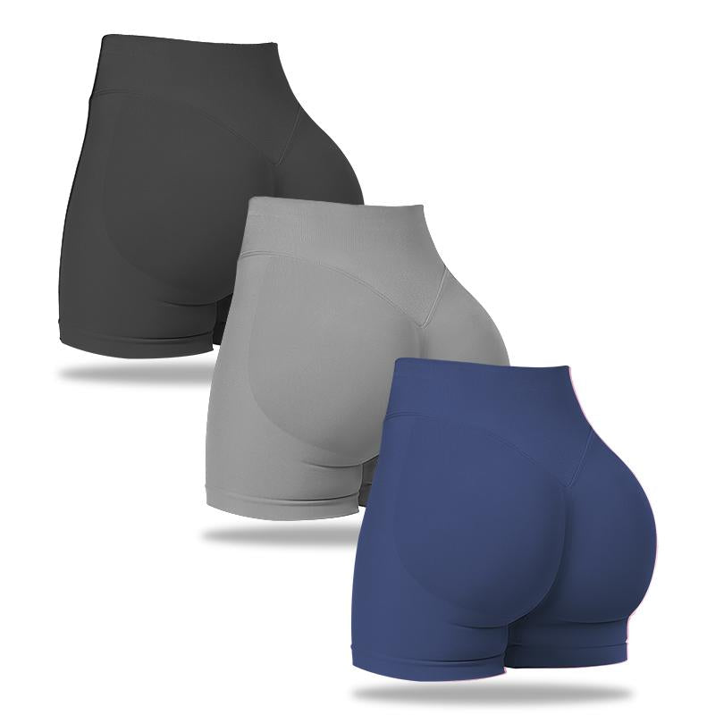 Nvwa-Women'S 6 Piece Workout Shorts Seamless High Waist Butt Liftings Exercise Athletic Fitnesswomen Workout Gym Impact Shorts Hidden Scrunch Butt Lifting Seamless Shorts Training Gymnastics