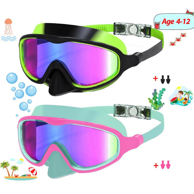 1 Pack Children'S Swimming Goggles 4-15 Years Anti-Fog UV Wide Field of View Waterproof Leak Proof Boys and Girls Swimming Goggles