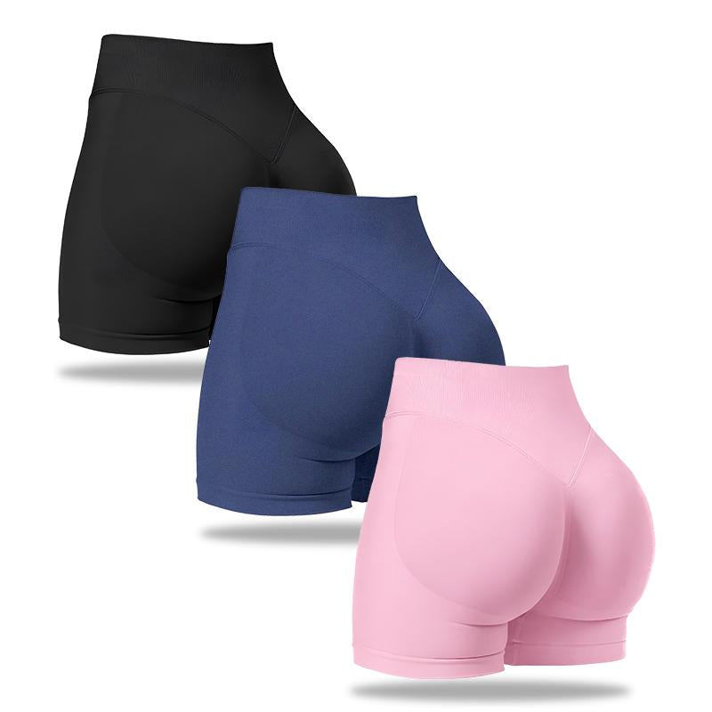 Nvwa-Women'S 6 Piece Workout Shorts Seamless High Waist Butt Liftings Exercise Athletic Fitnesswomen Workout Gym Impact Shorts Hidden Scrunch Butt Lifting Seamless Shorts Training Gymnastics