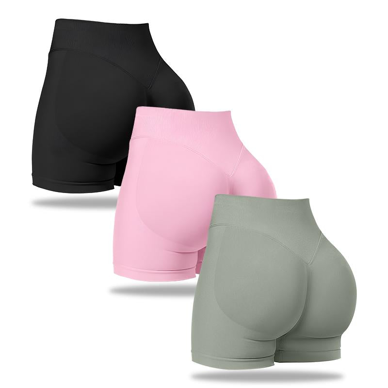Nvwa-Women'S 6 Piece Workout Shorts Seamless High Waist Butt Liftings Exercise Athletic Fitnesswomen Workout Gym Impact Shorts Hidden Scrunch Butt Lifting Seamless Shorts Training Gymnastics