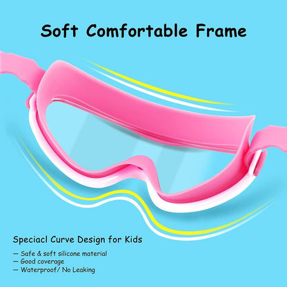 1 Pack Children'S Swimming Goggles 4-15 Years Anti-Fog UV Wide Field of View Waterproof Leak Proof Boys and Girls Swimming Goggles