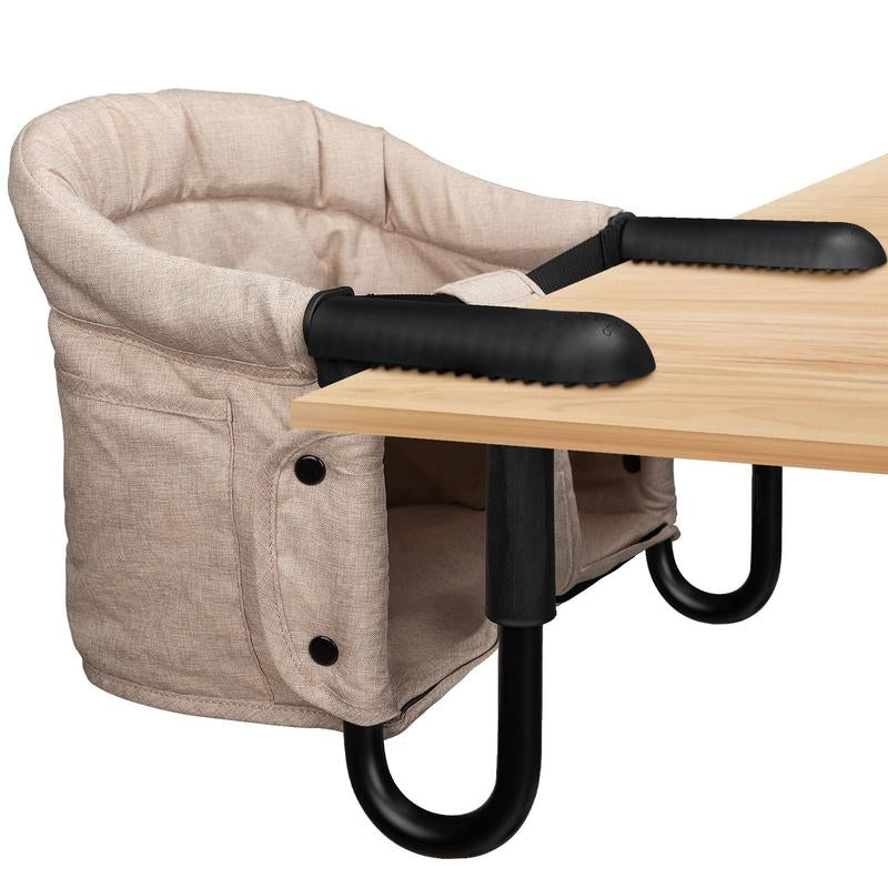 Portable Hook-On High Chair for Babies 6-36M Foldable Travel Booster Seat W/ Carry Bag | Grey/Khaki/Rose Red