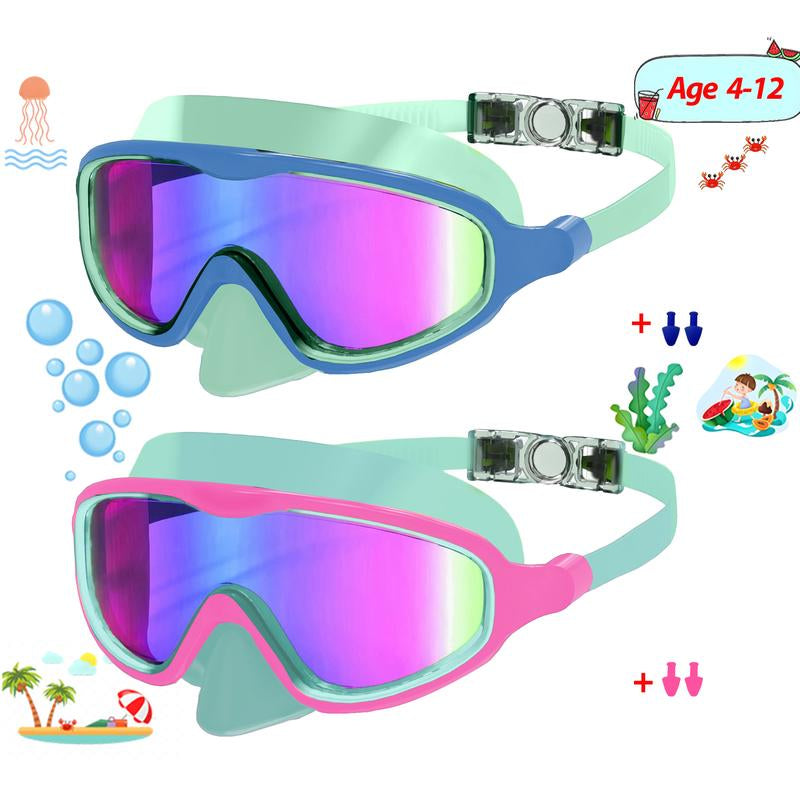 1 Pack Children'S Swimming Goggles 4-15 Years Anti-Fog UV Wide Field of View Waterproof Leak Proof Boys and Girls Swimming Goggles