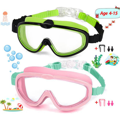 1 Pack Children'S Swimming Goggles 4-15 Years Anti-Fog UV Wide Field of View Waterproof Leak Proof Boys and Girls Swimming Goggles