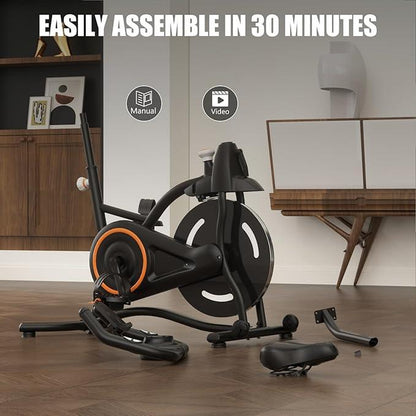 SMART QUEEN Exercise Bike Stationary Bikes for Home, Adjustable Resistance & Comfortable Seat Workout Bike, Quiet Indoor Cycling Bike with Digital Monitor, Phone Holder