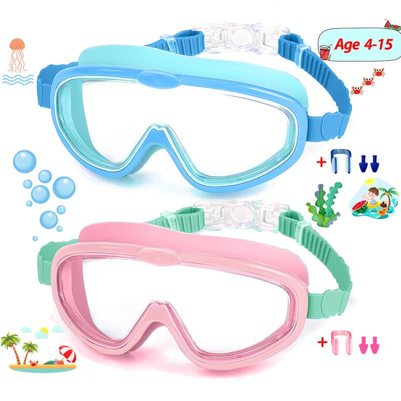 1 Pack Children'S Swimming Goggles 4-15 Years Anti-Fog UV Wide Field of View Waterproof Leak Proof Boys and Girls Swimming Goggles