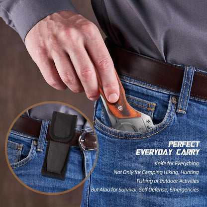 AK47 Pocket Folding Knife, 5C13Mov Stainless Steel,Security Lock,Men'S Gift,Suitable for Camping,Hunting,Outdoor Survival,Emergency Situations and EDC Tactical Tools.