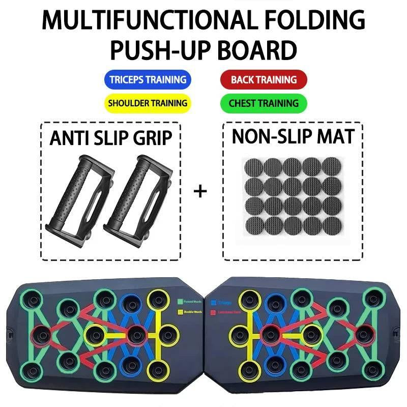 Portable Multifunctional Push-Up Board Set with Foldable Handles for Comprehensive Chest, Abdomen, Arms, and Back Training