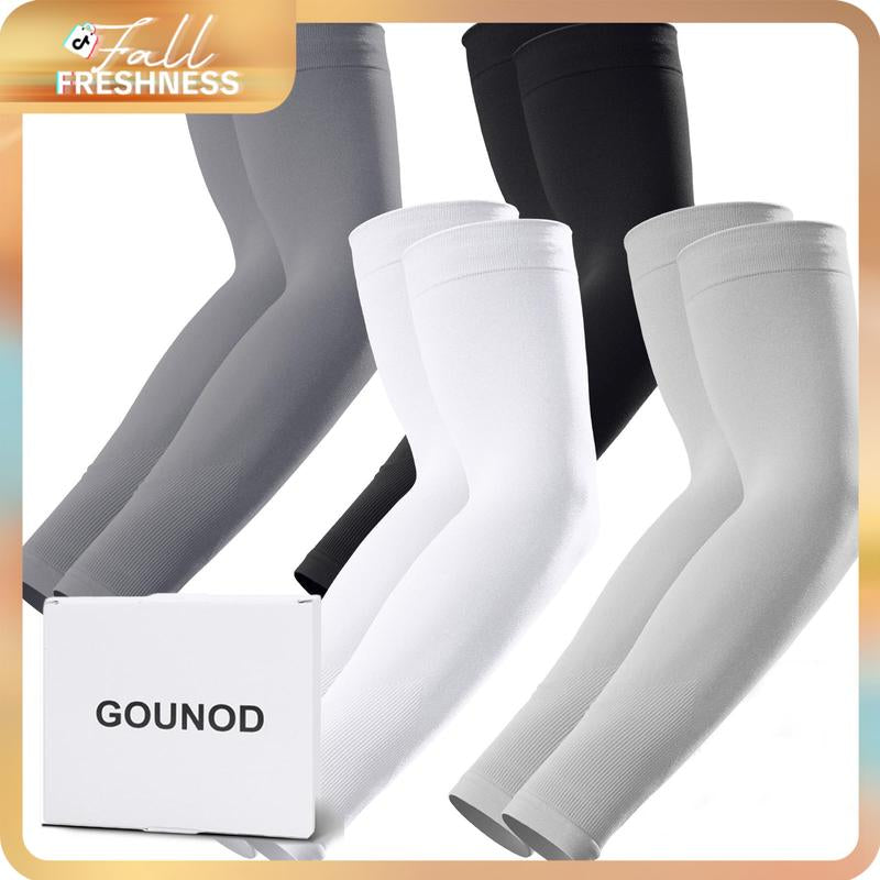 GOUNOD Sun Protection UV Arm Sleeves for Men Women Youth UPF 50+ Compression Cooling Sports Gloves Fallfreshness