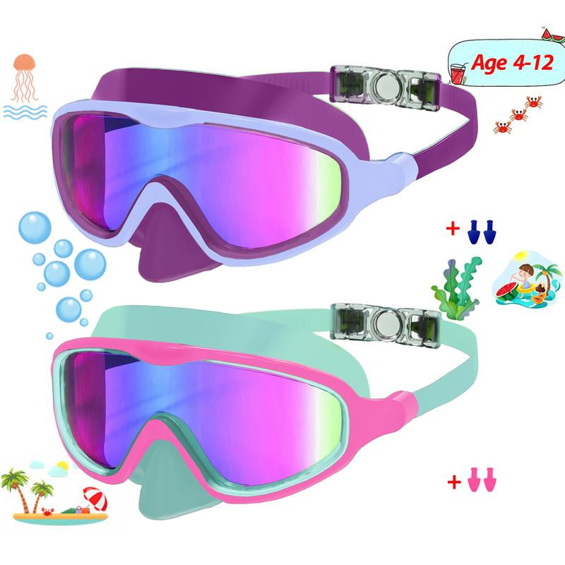 1 Pack Children'S Swimming Goggles 4-15 Years Anti-Fog UV Wide Field of View Waterproof Leak Proof Boys and Girls Swimming Goggles