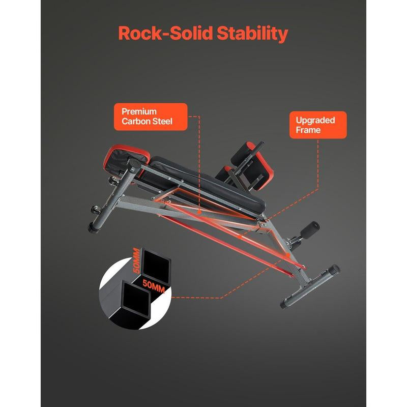 VEVOR Roman Chair Back Extension Hyperextension Bench Multi-Function Adjustable Gym