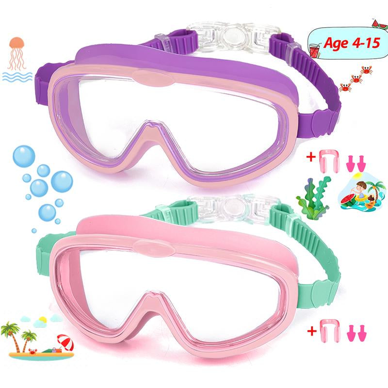 1 Pack Children'S Swimming Goggles 4-15 Years Anti-Fog UV Wide Field of View Waterproof Leak Proof Boys and Girls Swimming Goggles