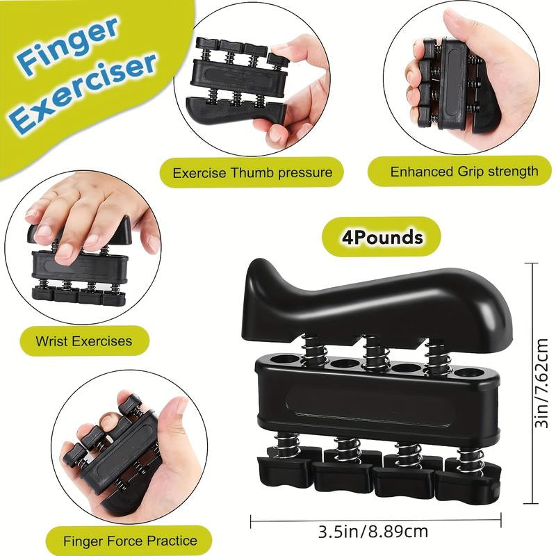 Grip Strength Trainer with Finger Exerciser, Hand Grip Strengthener, Finger Stretcher,Grip Ring & Stress Relief Ball for Muscle Building and Injury Recover Hand Extension Exerciser Outdoorfun