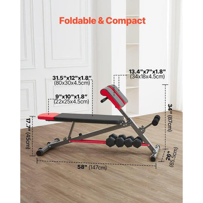 VEVOR Roman Chair Back Extension Hyperextension Bench Multi-Function Adjustable Gym