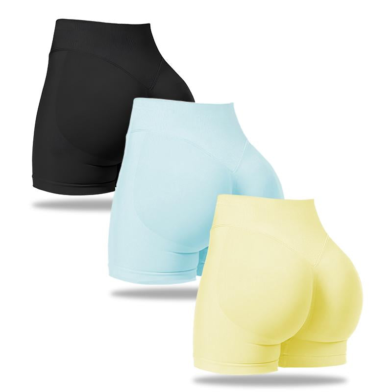 Nvwa-Women'S 6 Piece Workout Shorts Seamless High Waist Butt Liftings Exercise Athletic Fitnesswomen Workout Gym Impact Shorts Hidden Scrunch Butt Lifting Seamless Shorts Training Gymnastics