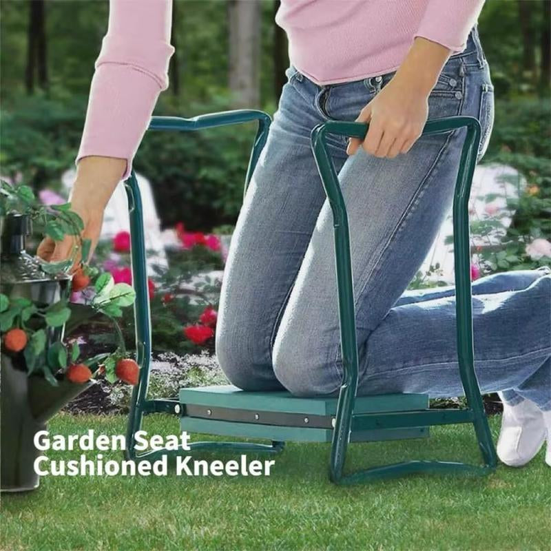 Upgraded Bench Kneeler and Seat with Thicken & Widen Soft Kneeling Pad, Garden Heavy Duty Foldable Gardener Stool with 1 Tool Pouches