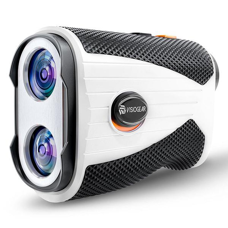 Golf Rangefinder with Slope, 1200 Yards, 7X Magnification, Rechargeable, Flag Lock Vibration, Glow-In-The-Dark, Sturdy Laser for Golfers (White)