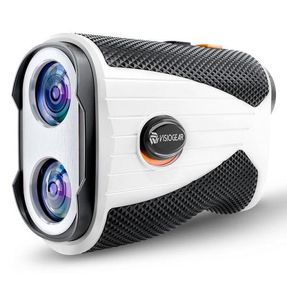 Golf Rangefinder with Slope, 1200 Yards, 7X Magnification, Rechargeable, Flag Lock Vibration, Glow-In-The-Dark, Sturdy Laser for Golfers (White)