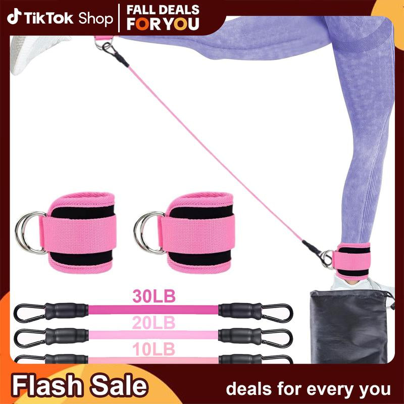 Ankle Resistance Bands, Ankle Bands for Working Out with Cuffs, Resistance Bands for Leg Butt Training Workout Equipment for Kickbacks Hip Gluteus Training Exercises, Ankle Straps with Exercise Bands Resistant Bands Fitness Ankle Resistance Outdoorfun