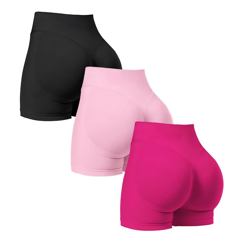 Nvwa-Women'S 6 Piece Workout Shorts Seamless High Waist Butt Liftings Exercise Athletic Fitnesswomen Workout Gym Impact Shorts Hidden Scrunch Butt Lifting Seamless Shorts Training Gymnastics