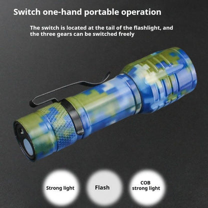 Small Metal Pocket Torch Light Rechargeable Military Portable Mini Flashlight with Battery USB Cable with Side Light Zoomable Mini LED Torch for Camping Fishing Cycling Emergency Light for Home Daily Use Powerful Handheld Super Bright,Hike Emergency