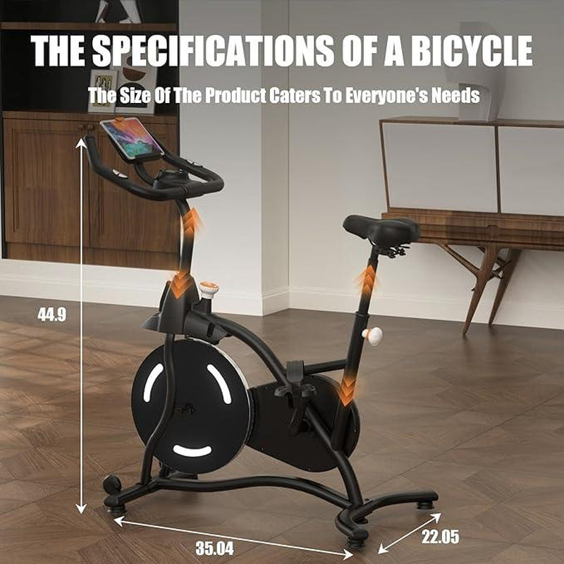 SMART QUEEN Exercise Bike Stationary Bikes for Home, Adjustable Resistance & Comfortable Seat Workout Bike, Quiet Indoor Cycling Bike with Digital Monitor, Phone Holder